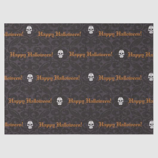 Halloween Happy Skulls Tissue Seidenpapier (Vorderseite)