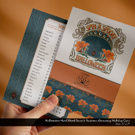 Halloween Hard Word Search Business Giveaway Feiertagskarte