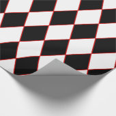 halloween harlequin red Schwarz-weiß Geschenkpapier (Ecke)