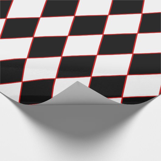 halloween harlequin red Schwarz-weiß Geschenkpapier (Ecke)
