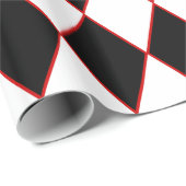 halloween harlequin red Schwarz-weiß Geschenkpapier (Rolleneckpunkt)