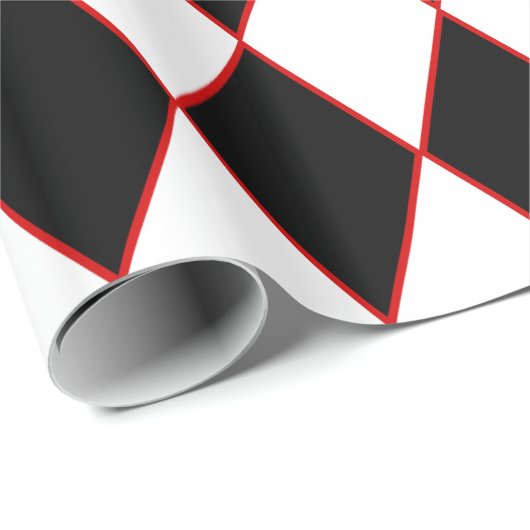 halloween harlequin red Schwarz-weiß Geschenkpapier (Rolleneckpunkt)