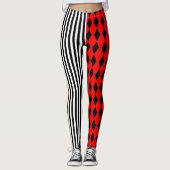 Halloween Harlequin und Stripes Leggings (Vorderseite)