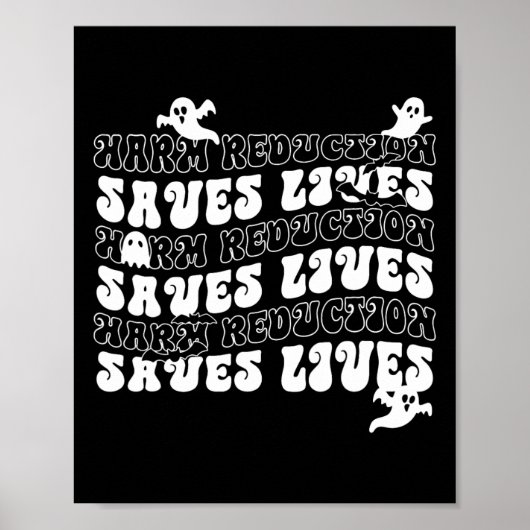 Halloween Harm Reduction Niedlich Ghost Public Hea Poster (Vorne)