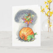 Halloween-Häschenfeekarte Karte (Gelbe Blume)