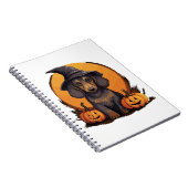 Halloween-Hat-Pumpkin-Dog-Dackel Notizblock (Rechte Seite)