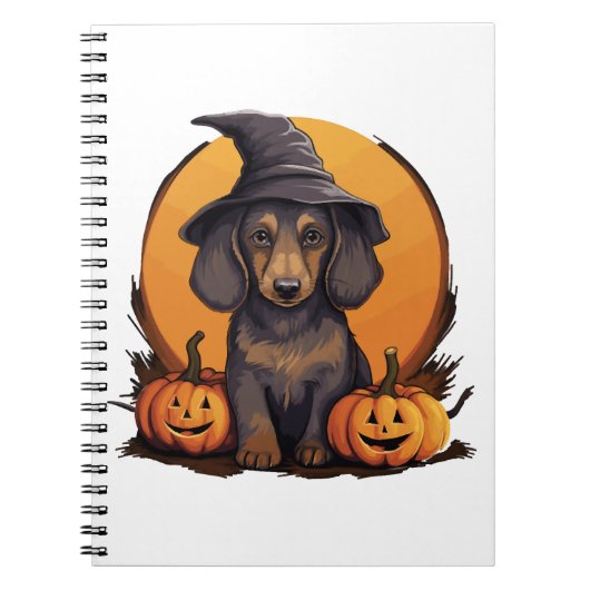 Halloween-Hat-Pumpkin-Dog-Dackel Notizblock (Vorderseite)