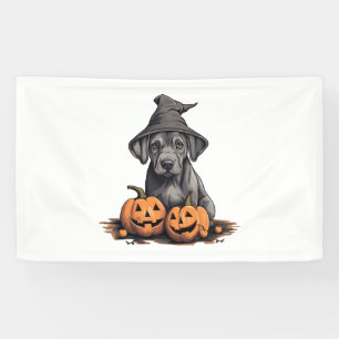 Halloween Hat Pumpkin Dog Great Dane Banner