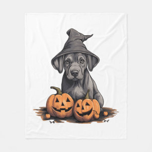 Halloween Hat Pumpkin Dog Great Dane Fleecedecke