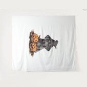 Halloween Hat Pumpkin Dog Great Dane Wandteppich (Vorderseite (Horizontal))