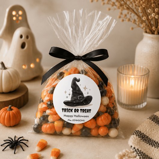 Halloween Hat Spooky Design - Runder Aufkleber