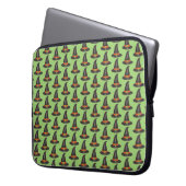 Halloween Hat Trick oder Treat Green Black Laptopschutzhülle (Vorderseite Links)