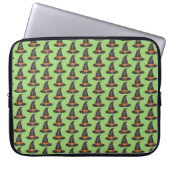 Halloween Hat Trick oder Treat Green Black Laptopschutzhülle (Vorderseite)