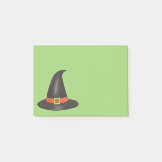 Halloween Hat Trick oder Treat Green Black Post-it Klebezettel (Vorderseite)