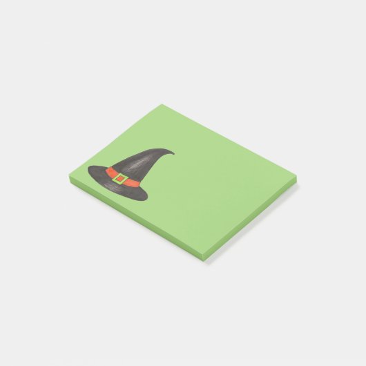Halloween Hat Trick oder Treat Green Black Post-it Klebezettel (angewinkelt)