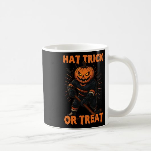 Halloween Hat Tricks Or Treat Ice Hockey Pumpkin P Kaffeetasse (Rechts)