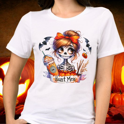 Halloween Haunt Mess Kaffee Skeleton Spookon Custo Tri-Blend Shirt