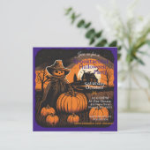 Halloween Haunt Scarecrow's Watch Einladung (Stehend Vorderseite)