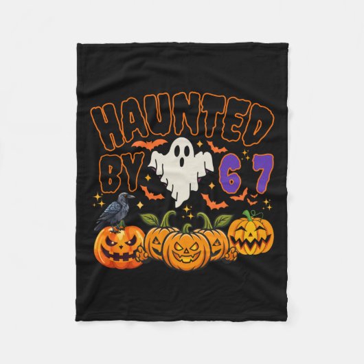 Halloween Haunted By 6 7 Six Seven Gen Alpha Z 67 Fleecedecke (Vorderseite)