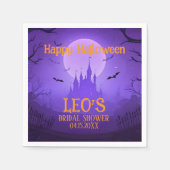 Halloween Haunted Castle Purple Bridal Shower  Serviette (Vorderseite)