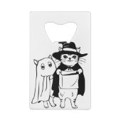 Halloween Haunted Cat Witch Costume Geldbeutel Flaschenöffner (Rückseite)