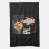 Halloween Haunted Ghost Swing Geschirrtuch (Vertikal)