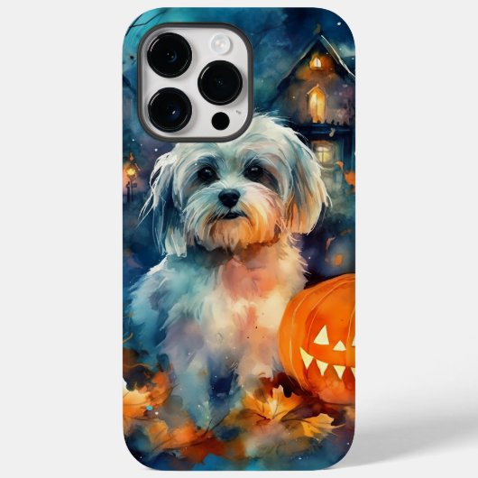 Halloween Havanese mit Pumpkins Beängstigend Case-Mate iPhone Hülle (Rückseite)