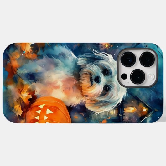 Halloween Havanese mit Pumpkins Beängstigend Case-Mate iPhone Hülle (Rückseite (Horizontal))