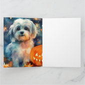 Halloween Havanese mit Pumpkins Beängstigend Karte (Innenseite)