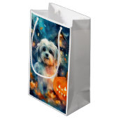 Halloween Havanese mit Pumpkins Beängstigend Kleine Geschenktüte (Rückseite Schrägansicht)