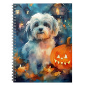 Halloween Havanese mit Pumpkins Beängstigend Notizblock (Vorderseite)