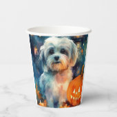 Halloween Havanese mit Pumpkins Beängstigend Pappbecher (Rückseite)
