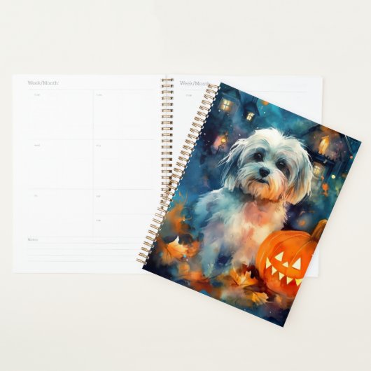 Halloween Havanese mit Pumpkins Beängstigend Planer (Anzeige)