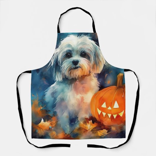 Halloween Havanese mit Pumpkins Beängstigend Schürze (Vorderseite)