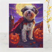 Halloween Havanese Vampire Pumpkins Beängstigend Karte (Gelbe Blume)