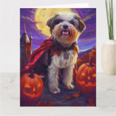 Halloween Havanese Vampire Pumpkins Beängstigend Karte (Vorderseite)