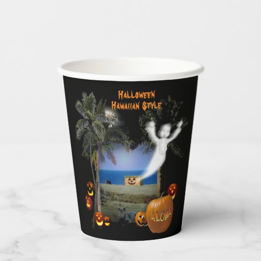 Halloween Hawaiian Style Pappbecher (Rückseite)