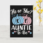 Halloween He Or She Auntie To Be Pumpkin Gender Re Karte (Gelbe Blume)