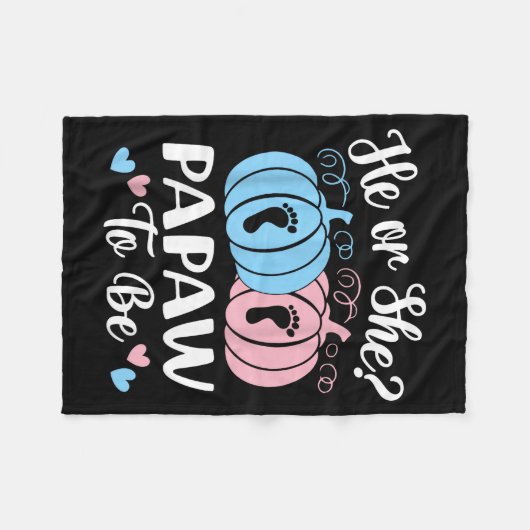 Halloween He Or She Papaw To Be Pumpkin Gender Rev Fleecedecke (Vorderseite (Horizontal))