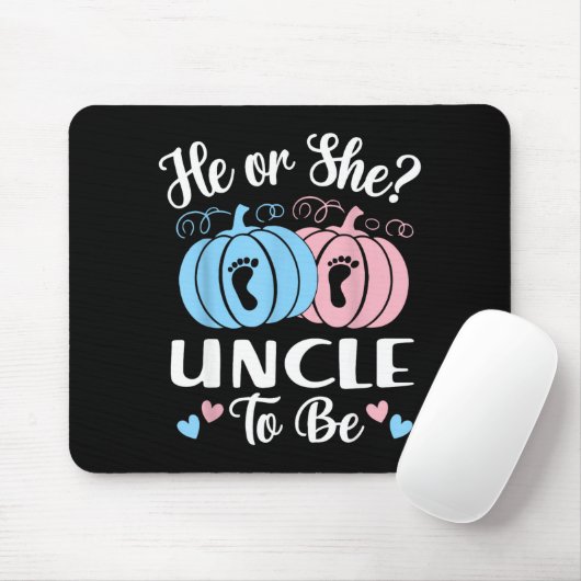Halloween He Or She Uncle To Be Pumpkin Gender Rev Mousepad (Mit Mouse)
