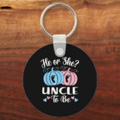 Halloween He Or She Uncle To Be Pumpkin Gender Rev Schlüsselanhänger (Vorderseite)