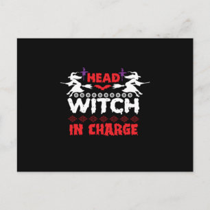 Halloween Head Hexe im Amt zum Geburtstag Postkarte