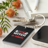 Halloween Head Hexe im Amt zum Geburtstag Schlüsselanhänger (Vorderseite rechts)