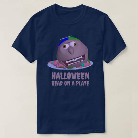 Halloween Head on a Plate with text Johnny T-shirt (Design vorne)