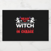 Halloween Head Witch In Charge Birthday Schaumweinetikett (Einzelnes Label)