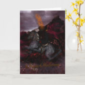 Halloween Headless Horseman Fantasy Art Card Karte (Gelbe Blume)