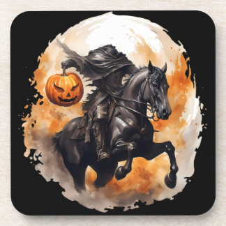Halloween Headless Horseman mit Pumpkin Head Getränkeuntersetzer