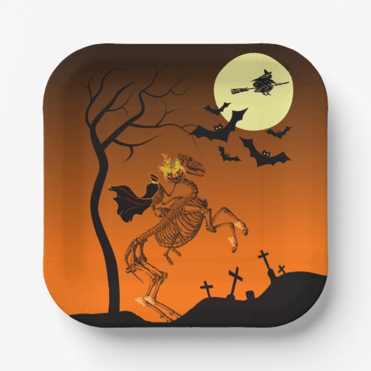 Halloween Headless Horseman Pappteller (Vorderseite)
