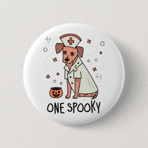 Halloween Healer Pup Ein Spooky Nurse Hund Button