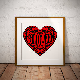 Halloween Heart, Black Heart, Holiday Fotodruck